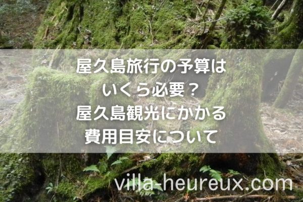 屋久島旅行の予算はいくら必要？｜屋久島観光にかかる費用と用途・目安について
