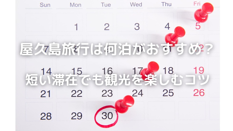 屋久島旅行　何泊　何日